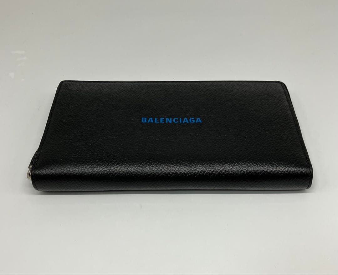 ⭐️ 極美品 バレンシアガ エブリデイ ロゴ ラウンドファスナー 長財布 ブラック