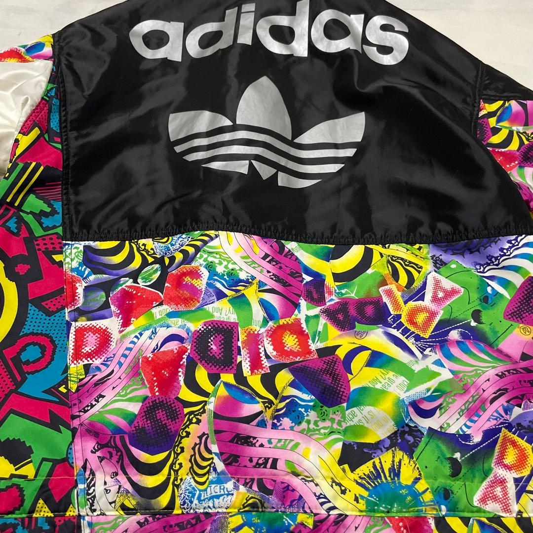 レア　80s adidas トレフォイル　総柄　中綿 スキージャケット　XL