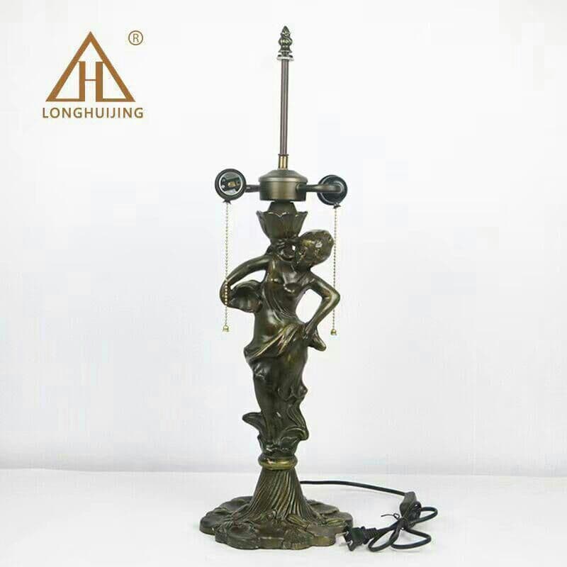 ティファニースタイルテーブルランプ電気スタンドガラスランプシ \r青のトンボ女0