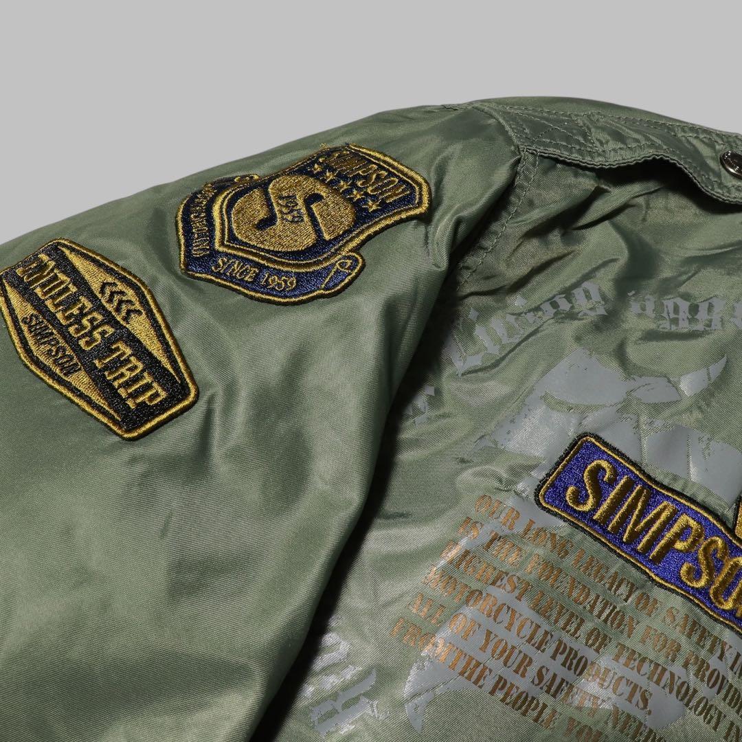 L★SIMPSON★MA-1 フライトジャケット★ワッペン 刺繍★バイク★L2A