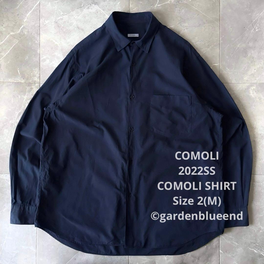 COMOLI 2022SSコモリシャツ ネイビー サイズM 2 ゆったり 大きめ