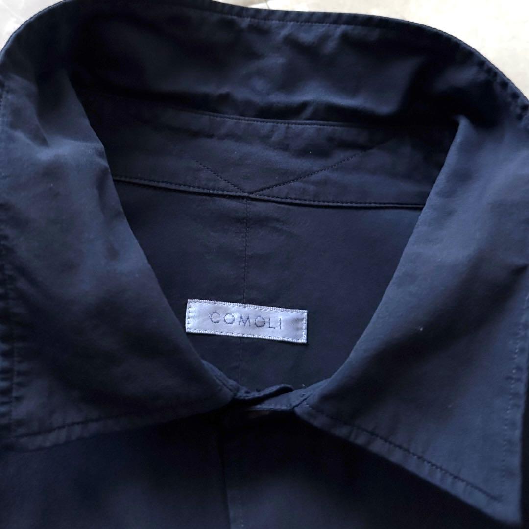 COMOLI 2022SSコモリシャツ ネイビー サイズM 2 ゆったり 大きめ