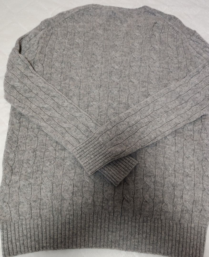 RALPH LAUREN クルーネックカシミヤ混ケーブルニット オーバーサイズ