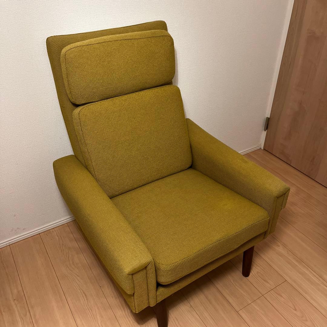 北欧　デンマーク　ビンテージ　1人掛け　ソファ　脚付き　チーク