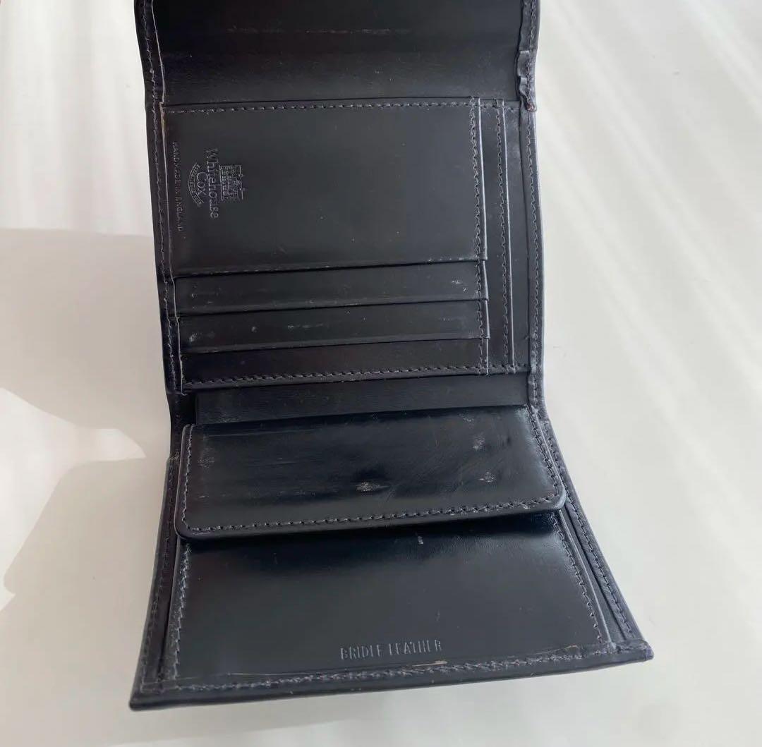 WhitehouseCox ホワイトハウスコックス 二つ折り財布 レザーブラック