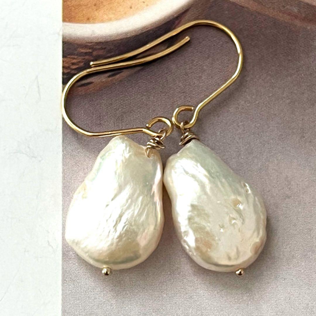 ちか☺︎ 3点作品☆ 宝石質マロン型ブラックラブラドライトピアス