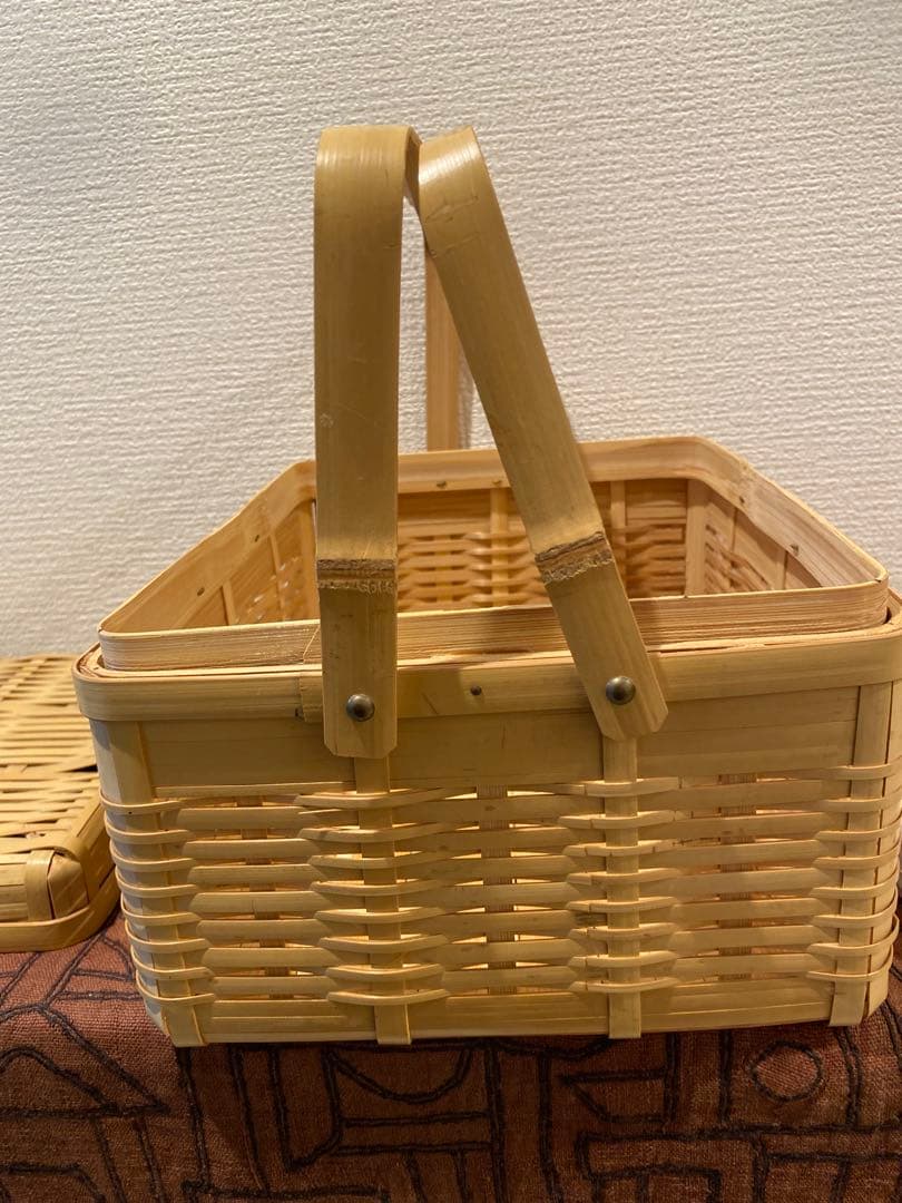 白竹　ピクニックバスケット　竹かご