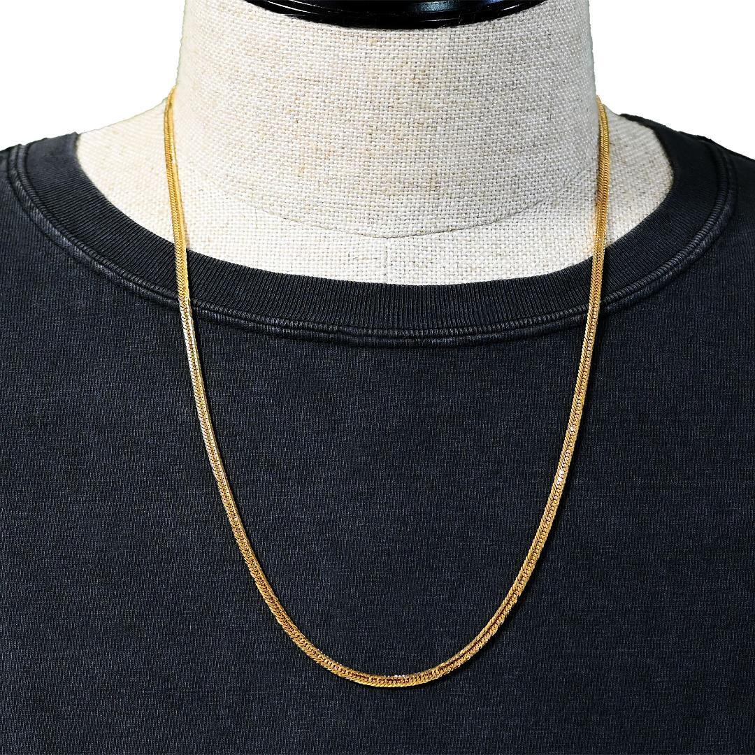 18金喜平ネックレス12面トリプル14.5g60cm造幣局検定マーク刻印入