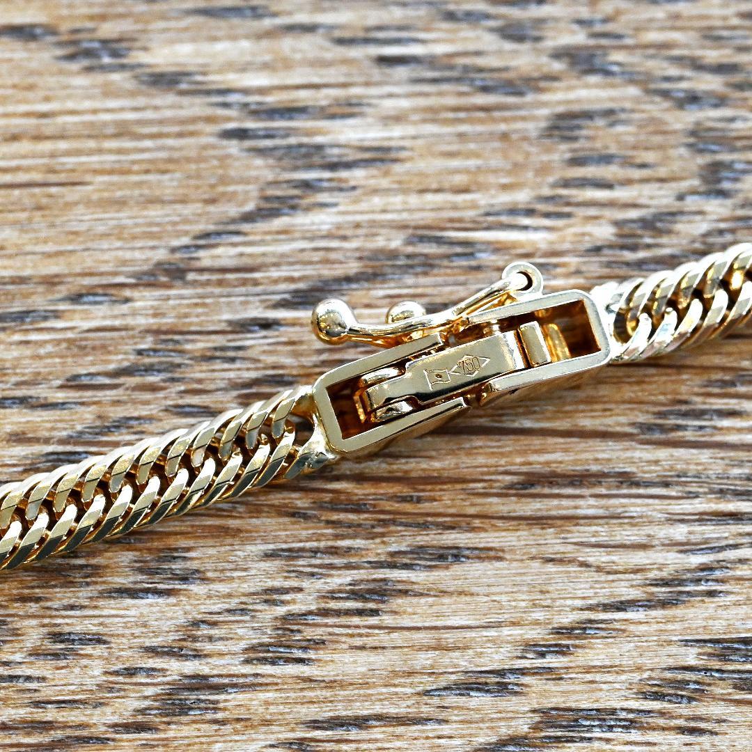 18金喜平ネックレス12面トリプル14.5g60cm造幣局検定マーク刻印入