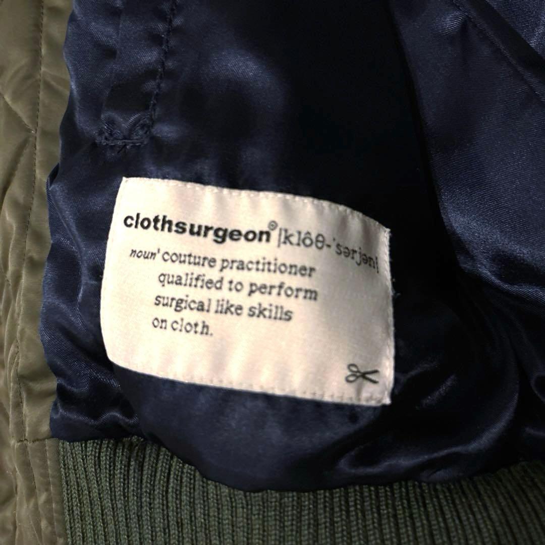 クロスサージョン チェック柄MA1フライトジャケット S イギリス製 カーキ