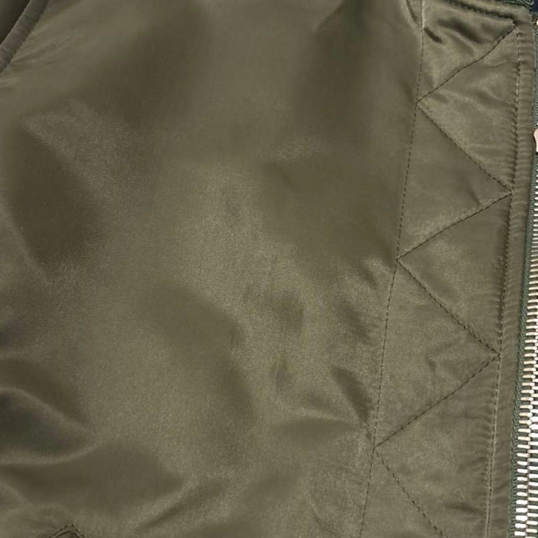 クロスサージョン チェック柄MA1フライトジャケット S イギリス製 カーキ