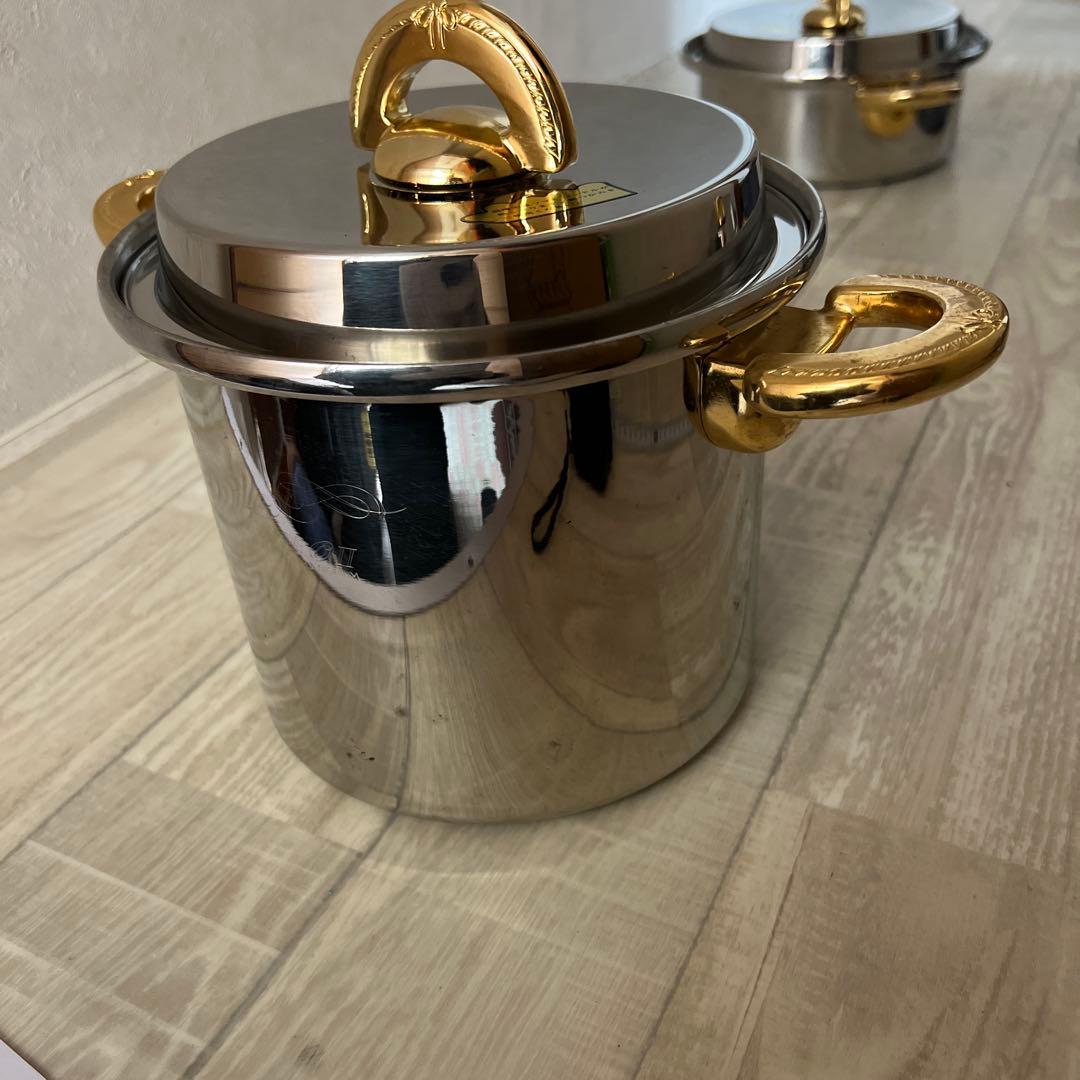 未使用natural ware フライパン 両手鍋 OーⅡ高級ステンレ4本セット