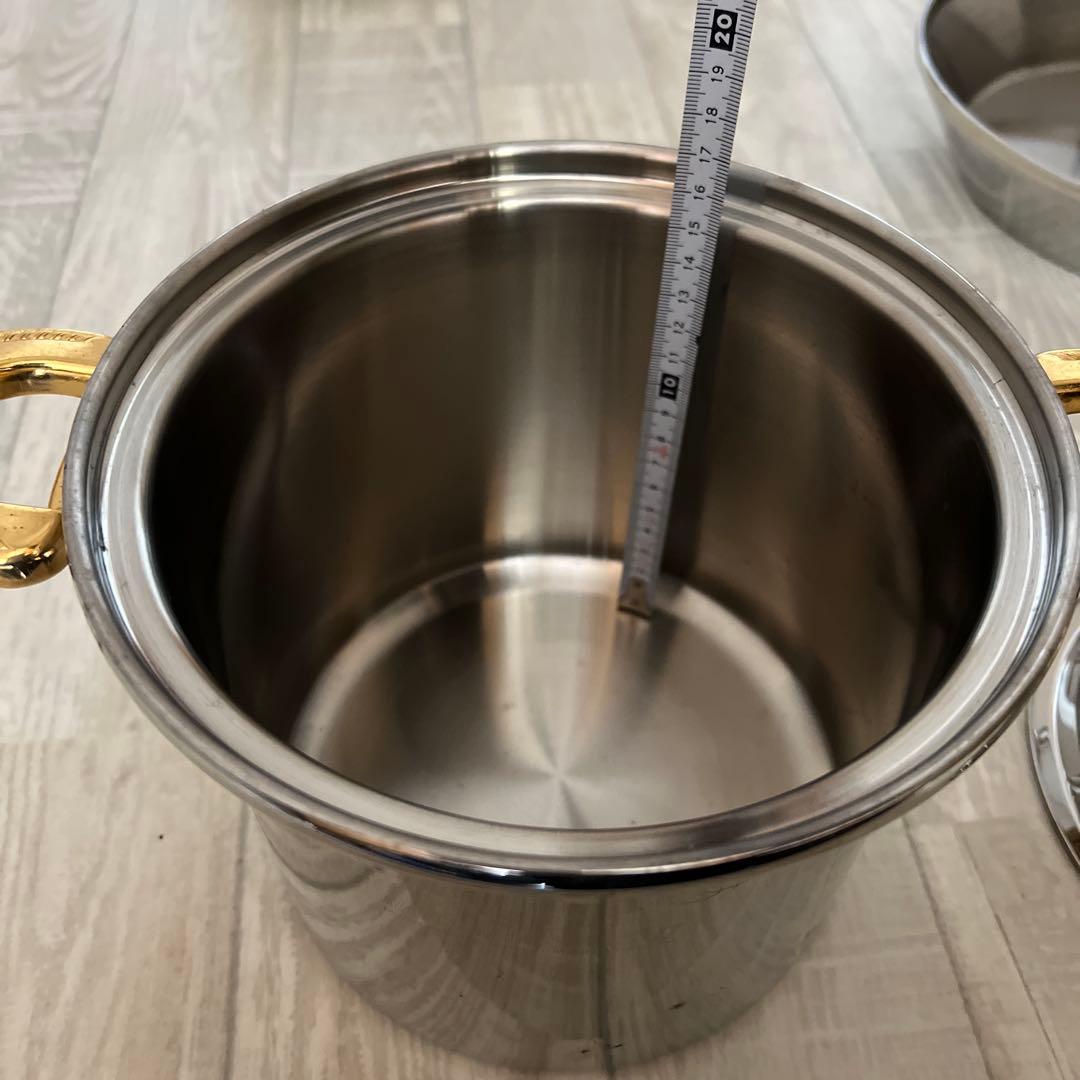 未使用natural ware フライパン 両手鍋 OーⅡ高級ステンレ4本セット