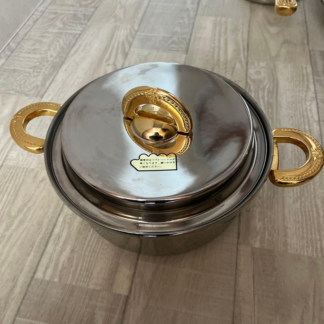 未使用natural ware フライパン 両手鍋 OーⅡ高級ステンレ4本セット