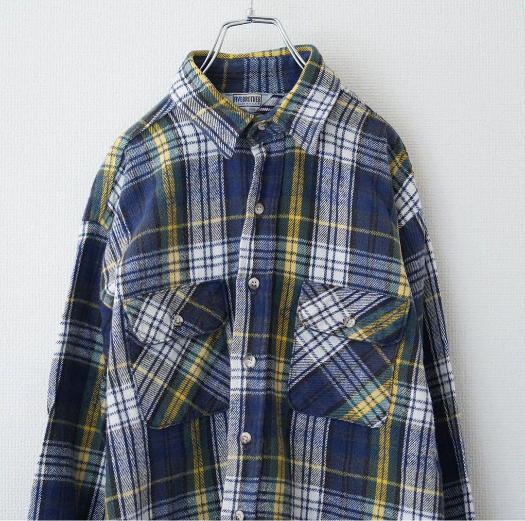 【希少】70s ヴィンテージ FIVE BROTHERネルシャツ 三角タグ