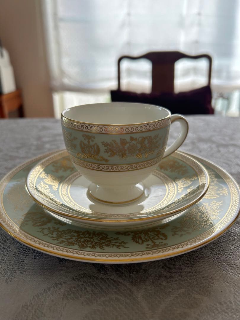 【ウェッジウッド】コロンビアセージグリーン　トリオ　2セット