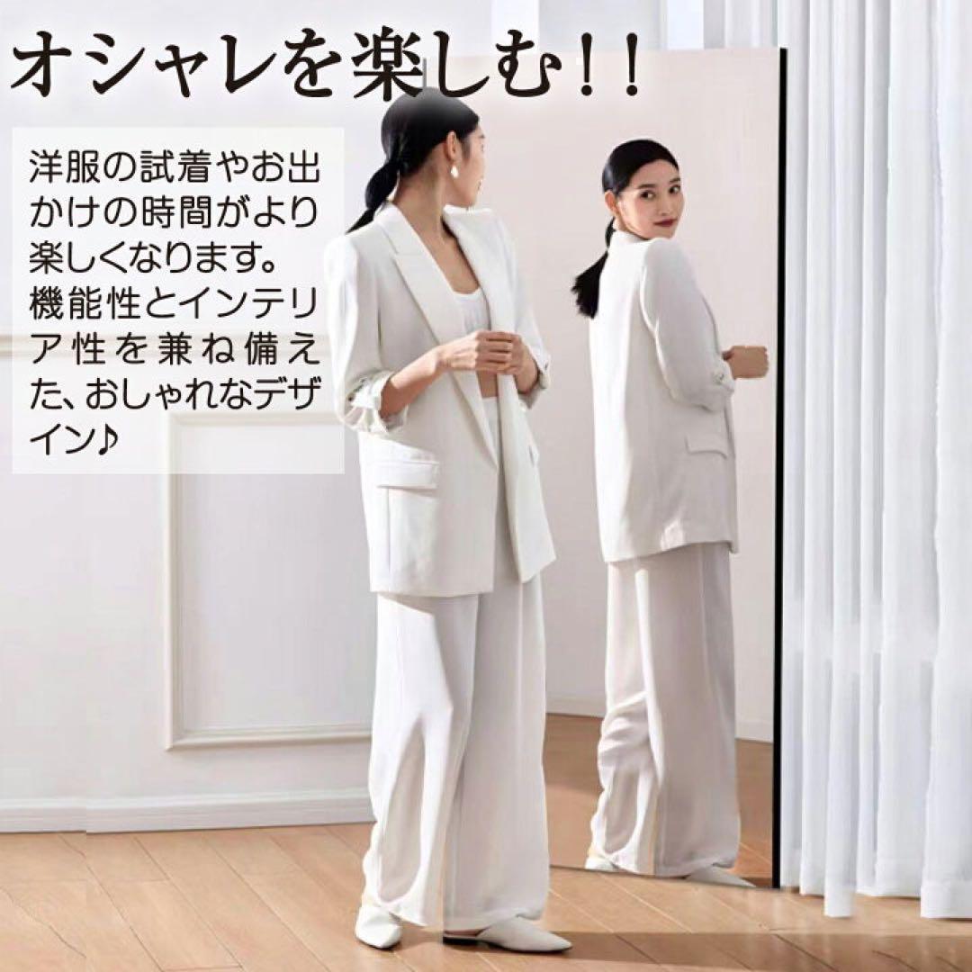 割れない 壁掛けミラー 全身 幅100×高さ160cm ブラック 1945