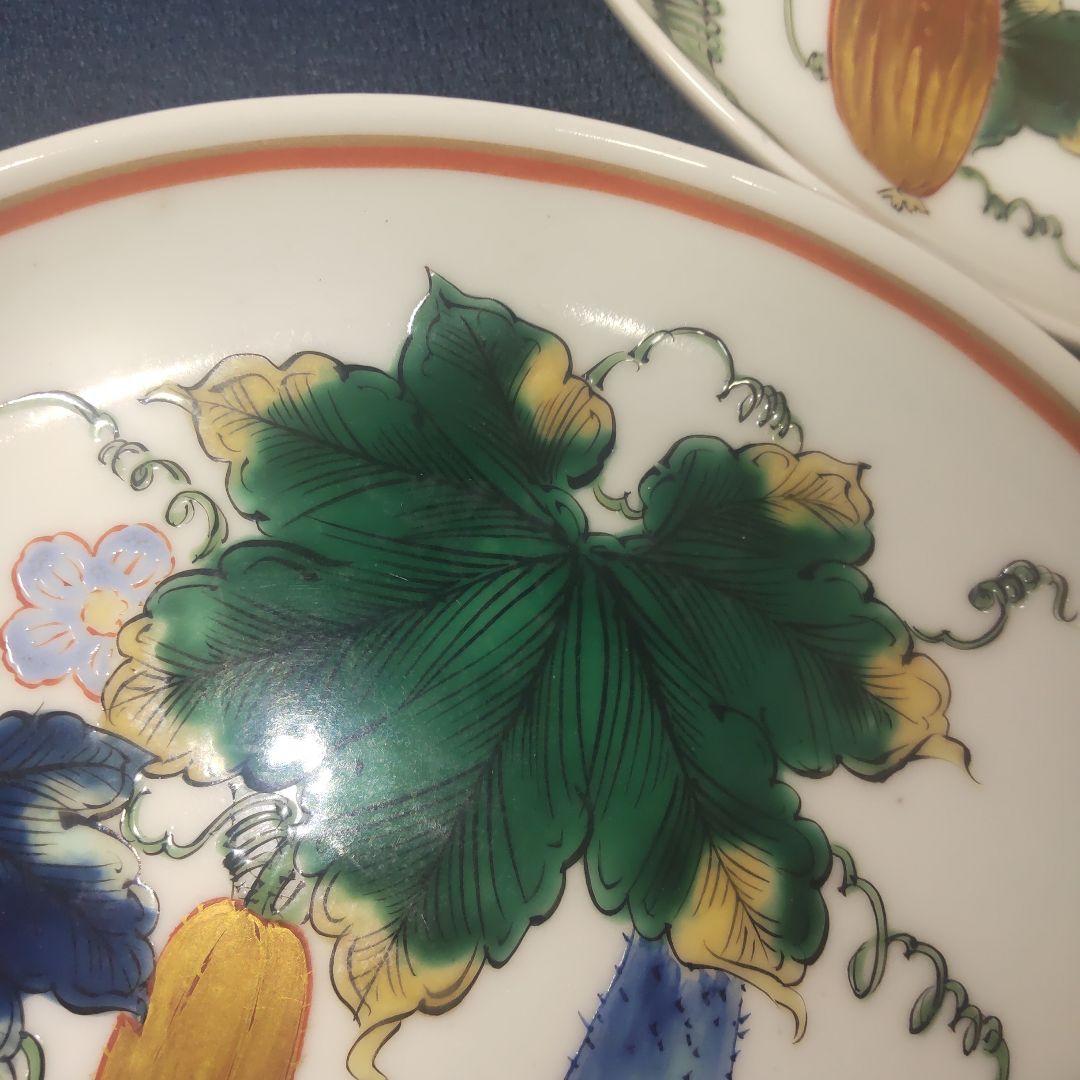 九谷焼 名工 明治 昭和初期 瓜 金彩 骨董 陶芸 古九谷 木箱付