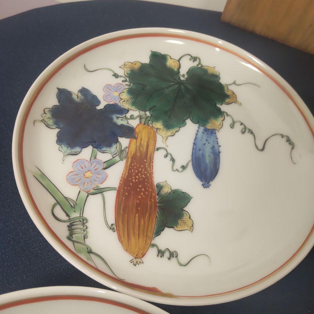 九谷焼 名工 明治 昭和初期 瓜 金彩 骨董 陶芸 古九谷 木箱付