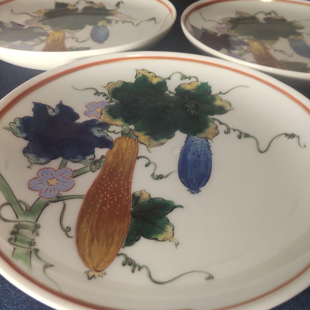 九谷焼 名工 明治 昭和初期 瓜 金彩 骨董 陶芸 古九谷 木箱付