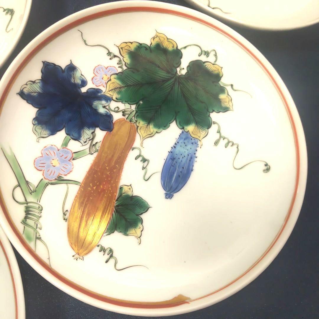 九谷焼 名工 明治 昭和初期 瓜 金彩 骨董 陶芸 古九谷 木箱付