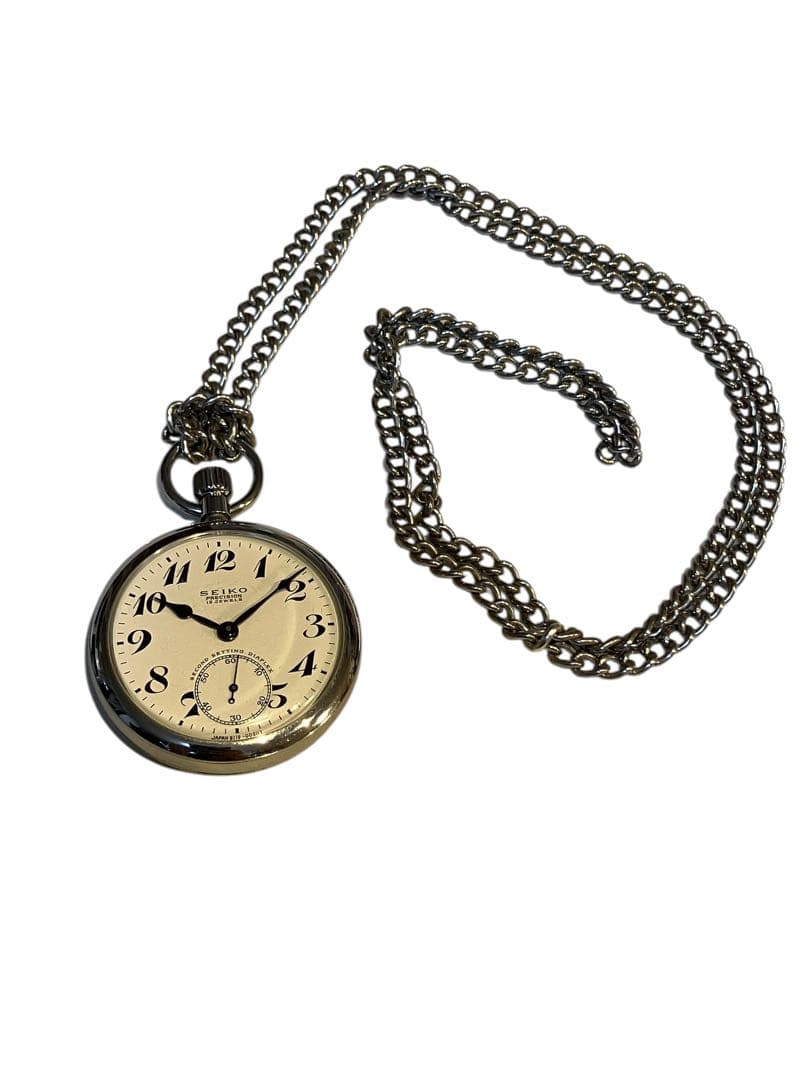 完動美品　SEIKO precision 懐中時計 機械式 15石　スモセコ付