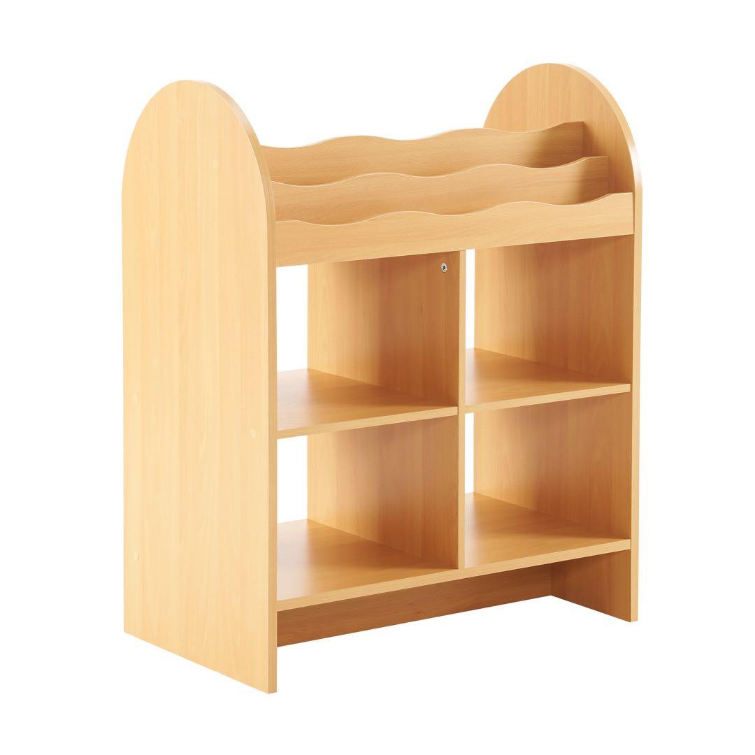 おもちゃ収納ラックハンガーバー付き 子ども用家具 木製 収納ケースワイドタイプ