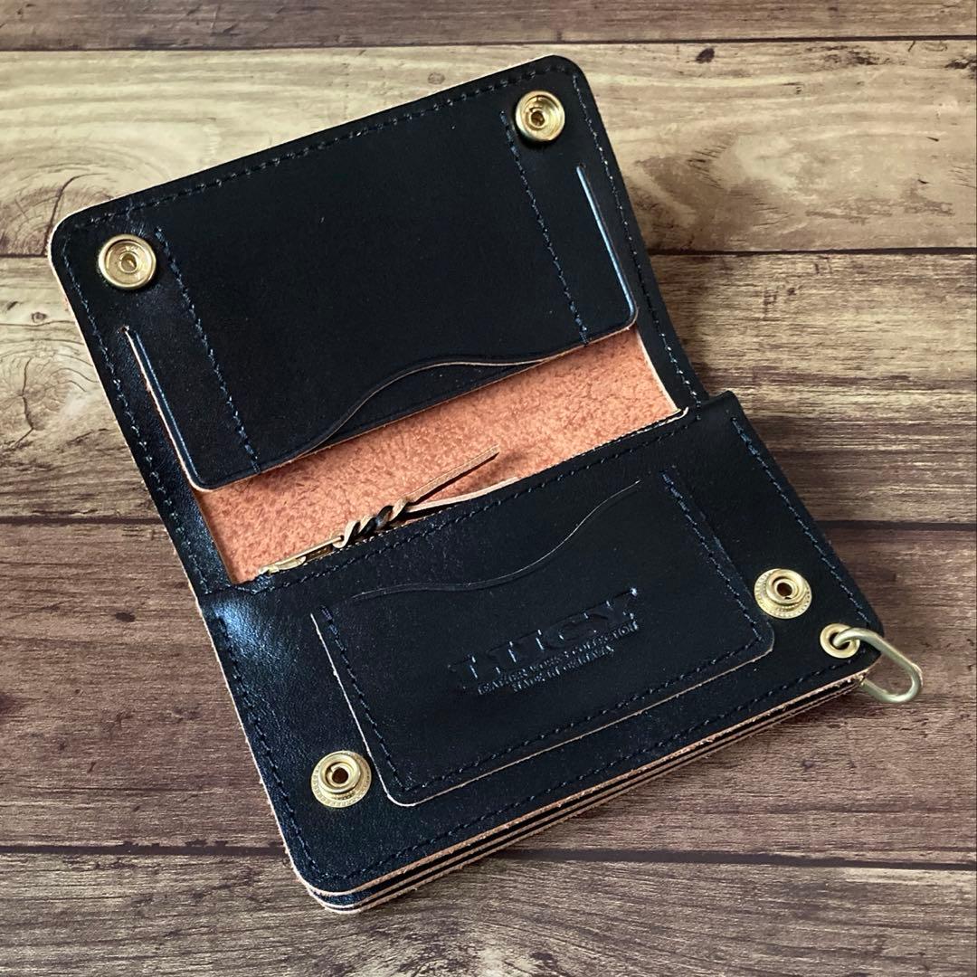 【まるさん】トラッカーウォレット150（ミドル）3層【お札を折らずに収納】