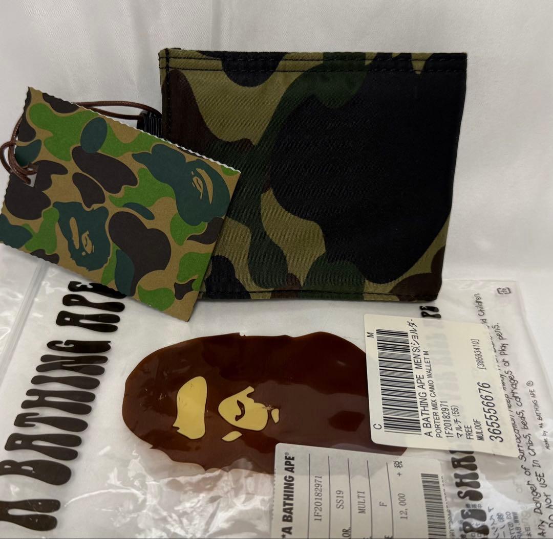 新品 ウォレット PORTERコラボ 激レアMIX CAMO 迷彩 財布 APE