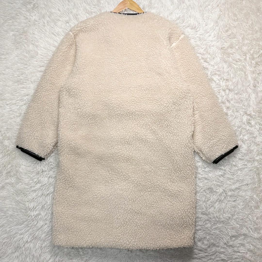 HYKE　ベージュ ボアコート フリース オーバーサイズ フロントボタン付き