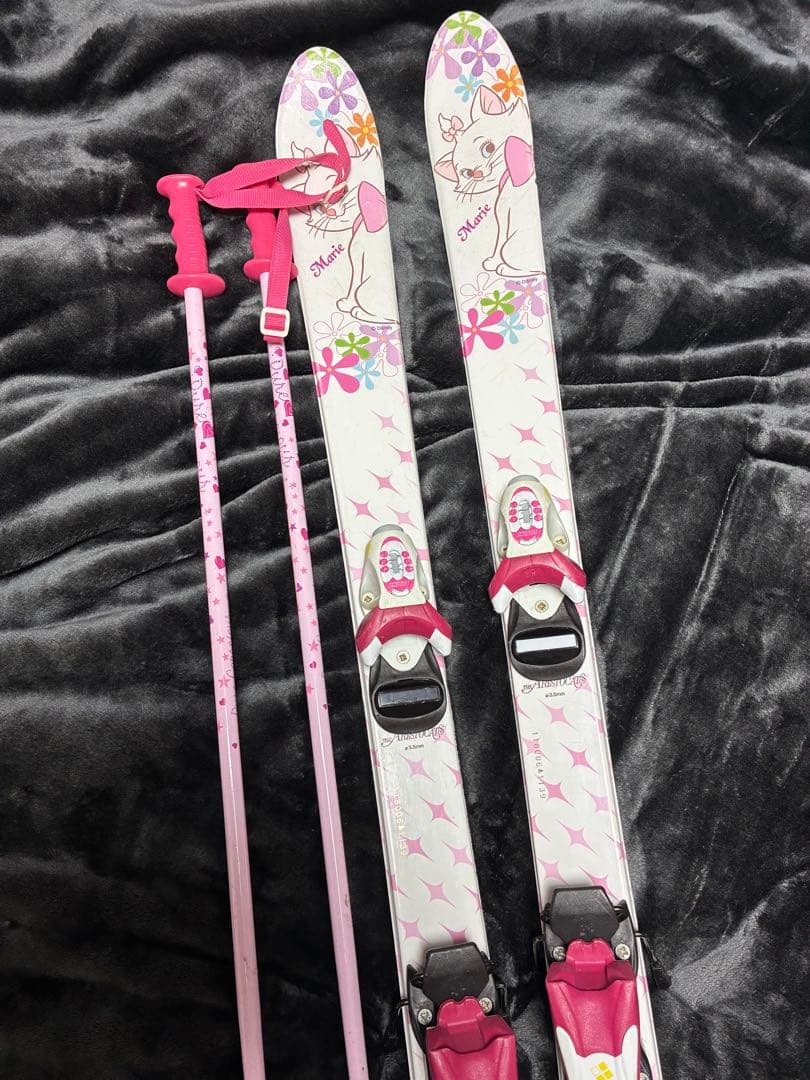 スキーセット 118cm ホワイト ピンク 3点セット ディズニー マリー