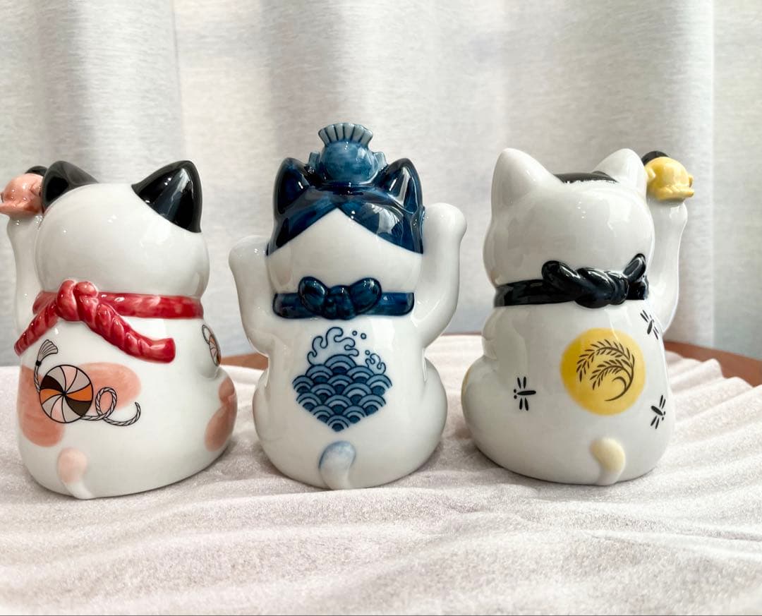 【未使用】AKOMEYA 石黒亜矢子　瀬戸まねき猫　招き猫　3体セット