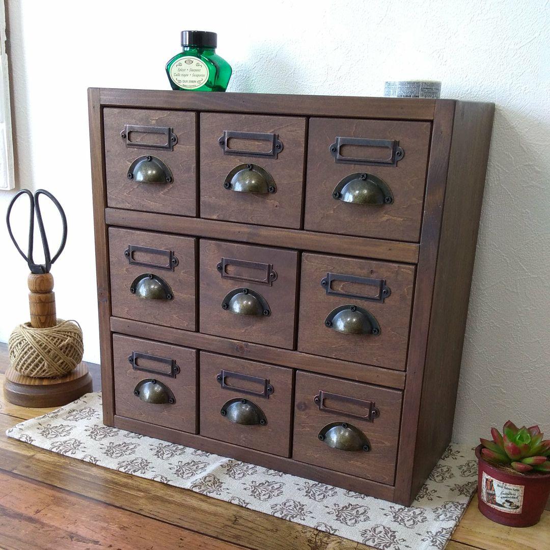 引き出し　ブラウン　ハンドメイド