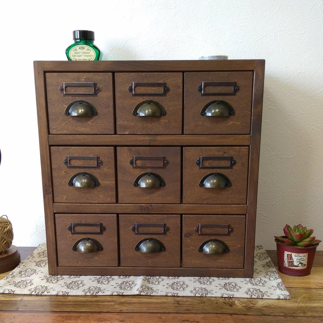 引き出し　ブラウン　ハンドメイド