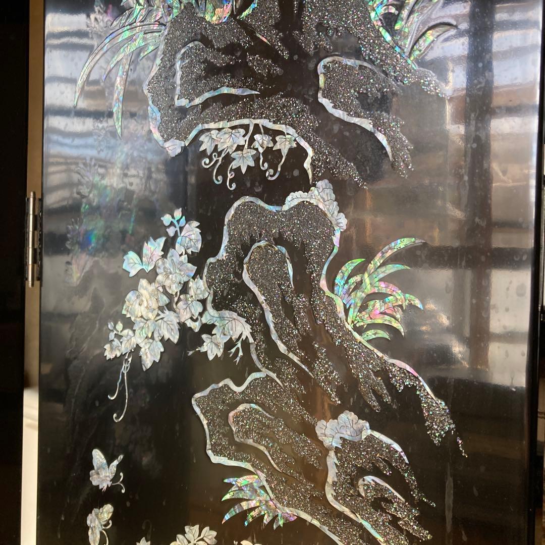 L*-様 豪華装飾 螺鈿 漆芸 衝立 天然木 パーテーション 高さ150cm 重