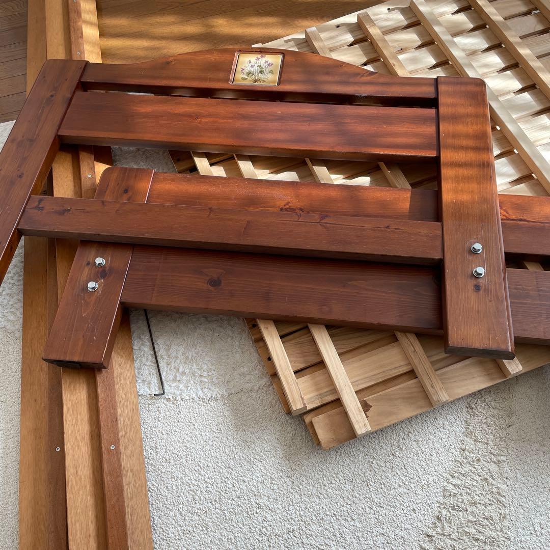 木製スノコベッドフレーム 約200cm x 100cm