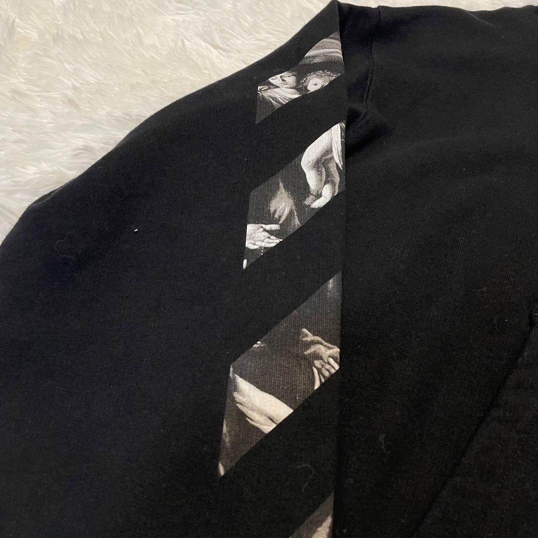 OFF-WHITE プリント 黒 フード付きパーカー