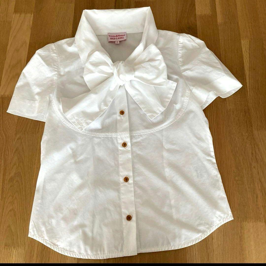 ヴィヴィアンウエストウッド　半袖　ボウタイブラウス　ホワイト