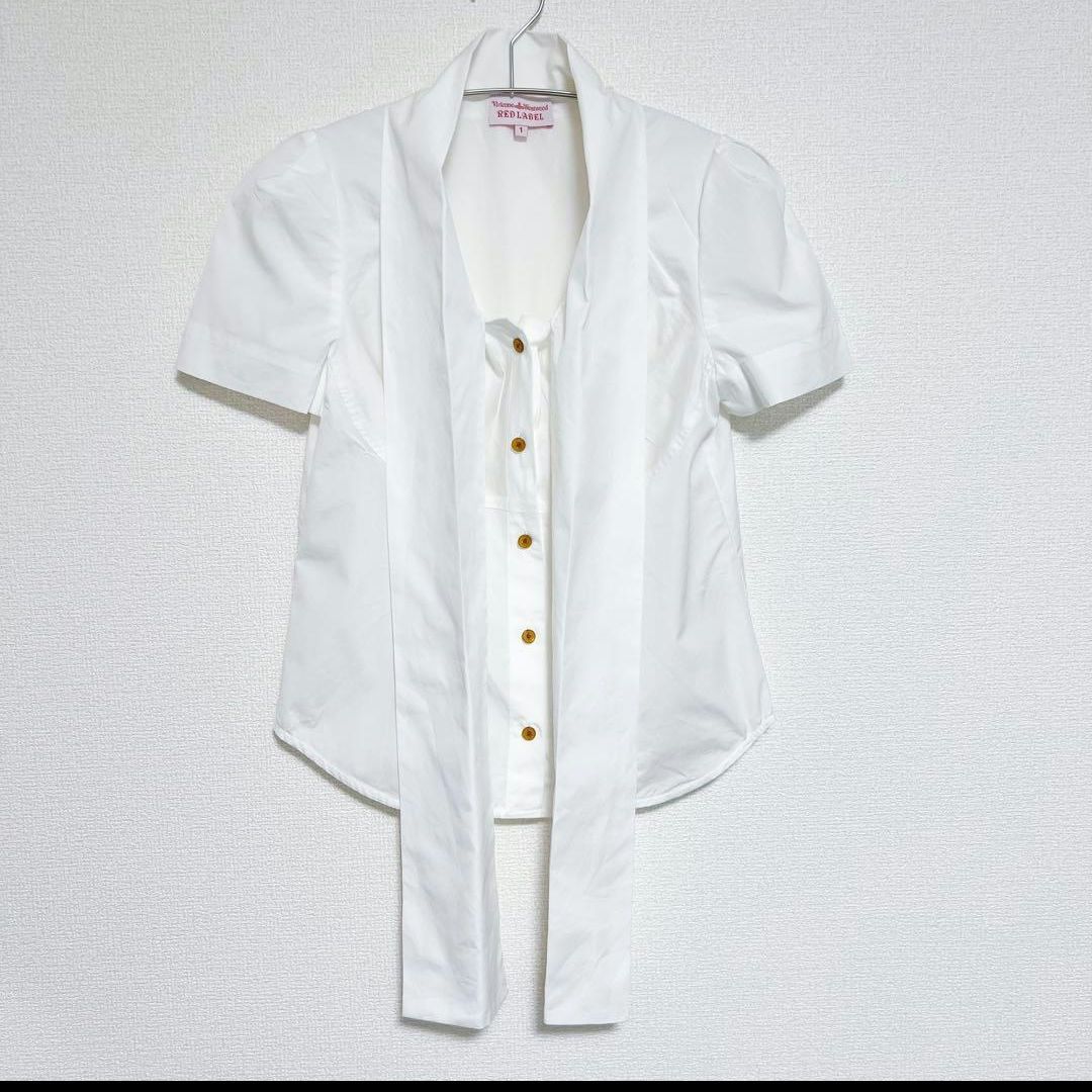 ヴィヴィアンウエストウッド　半袖　ボウタイブラウス　ホワイト