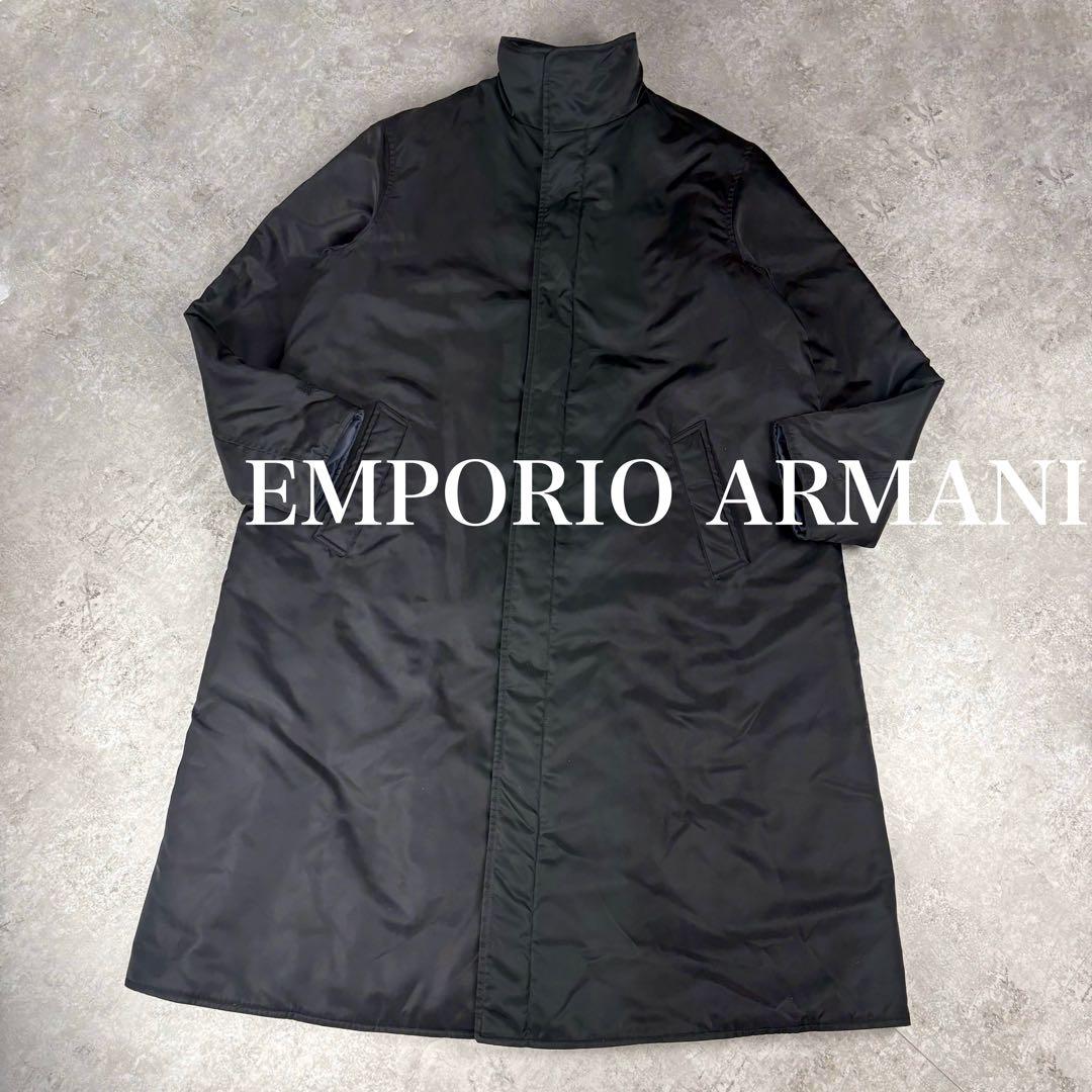 エンポリオ　アルマーニ　ARMANI ダブルフェイス　黒　ロングコート　48