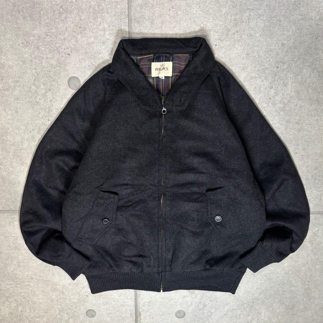 スウィングトップ　ボンバージャケット　ウール　カシミヤ　90s　チェック　短丈