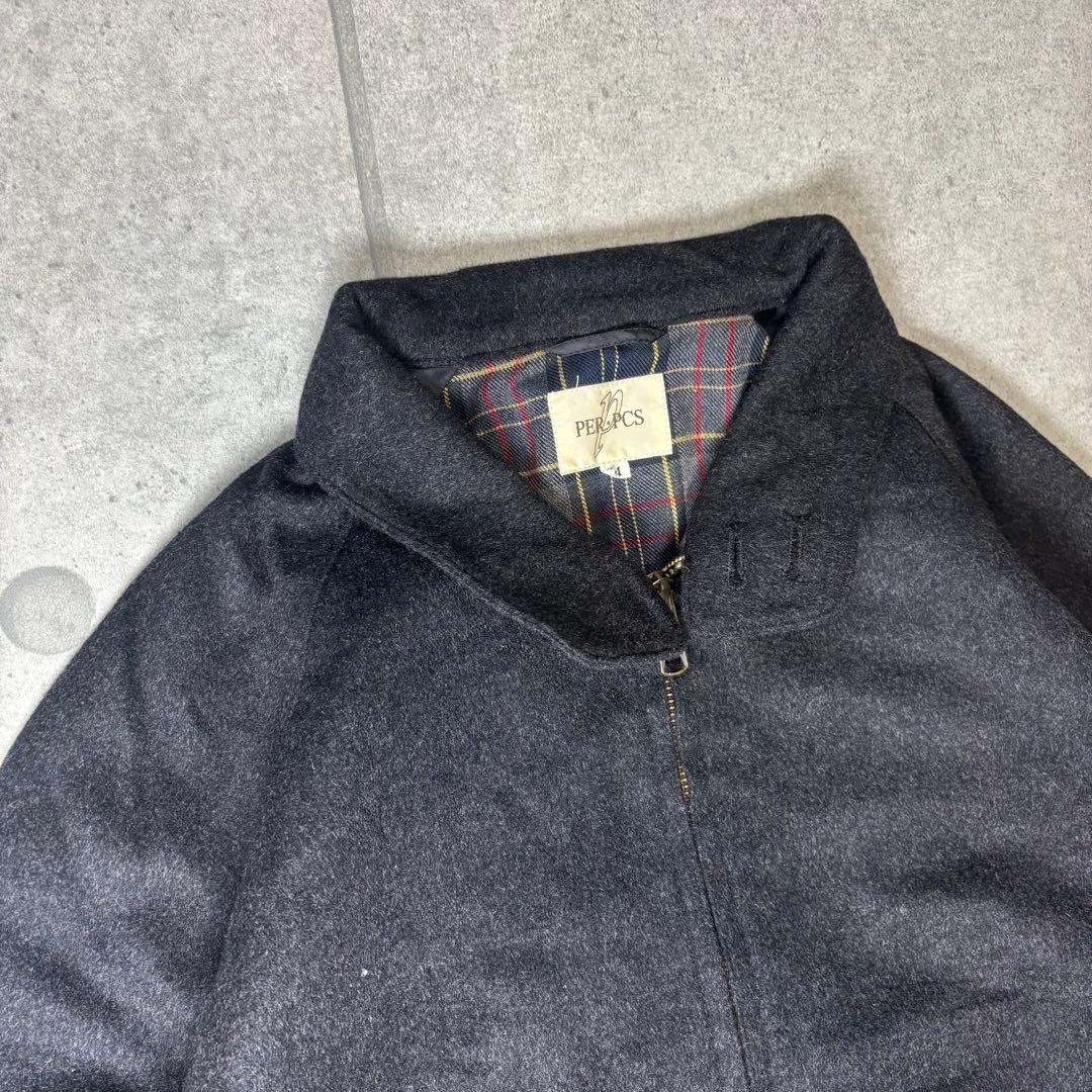 スウィングトップ　ボンバージャケット　ウール　カシミヤ　90s　チェック　短丈