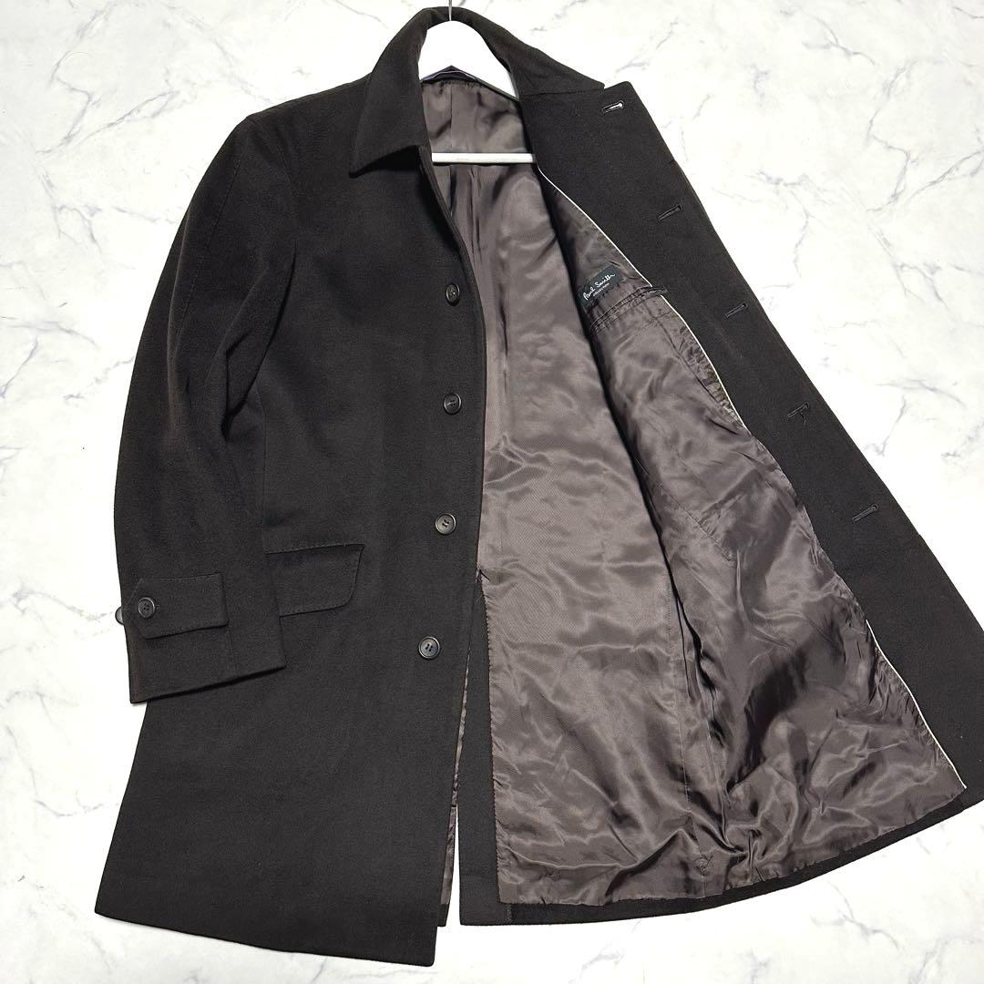 未使用級美品　ポールスミスコレクション　カシミヤ混ステンカラーコート　ブラウンM