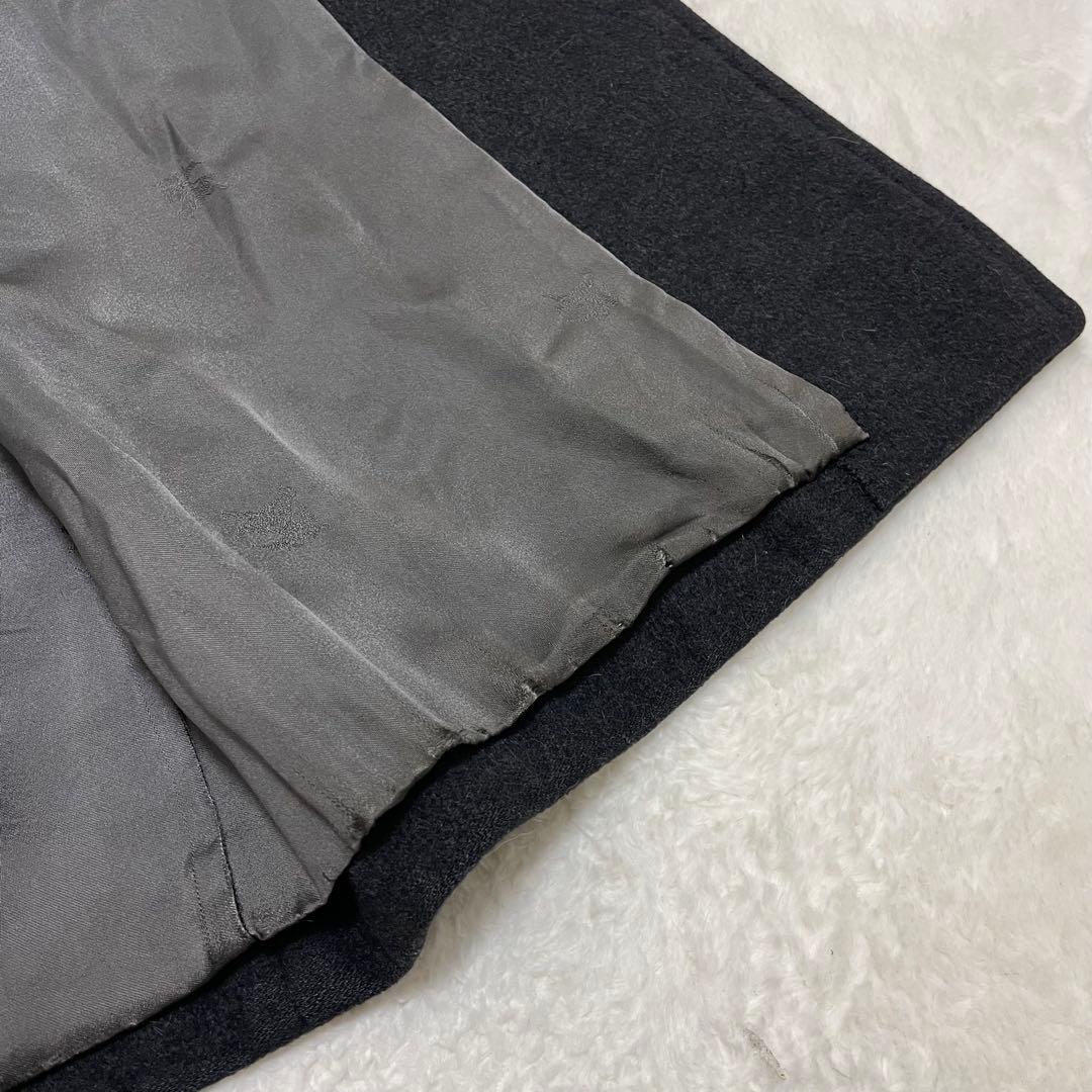 【美品】バーバリー カシミヤ ウール ステンカラーコート チャコールグレー M