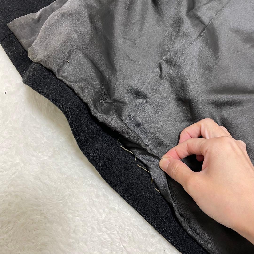 【美品】バーバリー カシミヤ ウール ステンカラーコート チャコールグレー M