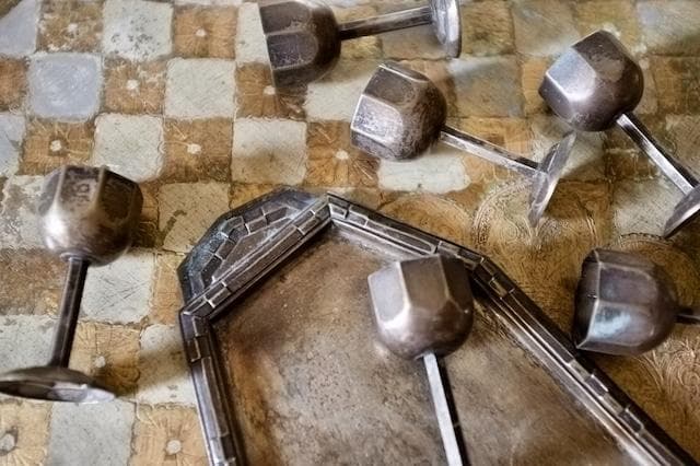 1900s フランス 多数派オクトゴナル リキュールカップとトレイ アンティーク