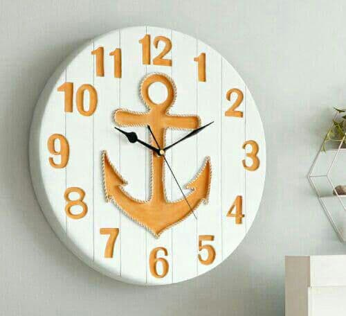 アイデア  丸い壁掛け時計 シンプルなスタイルの北欧風   手彫り 壁掛け時計