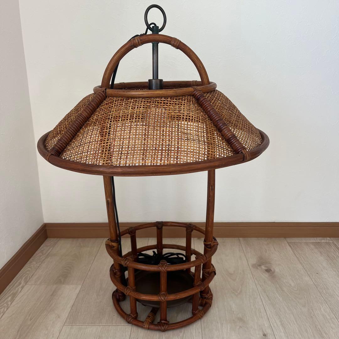 コイズミ産業　ラタン製フロアスタンド ブラウン