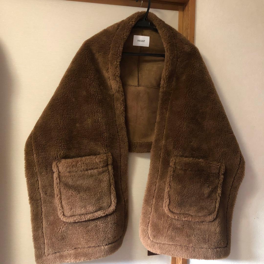 再値下げいたしました！未使用 ハウント HAUNT ボアストール キャメル