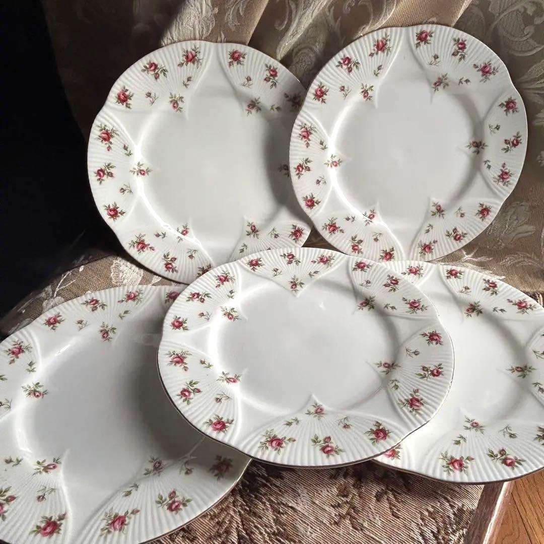 英国製  Rosalie可憐な花びらデザートプレート5枚